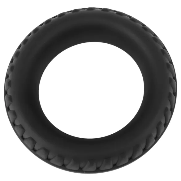 Pulselock Forge - Silikon-Penisring mit Reifmuster (schwarz) - 35 mm