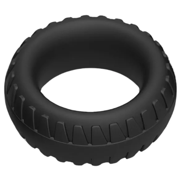 Pulselock Forge - Silikon-Penisring mit Reifenmuster (schwarz) - 30 mm