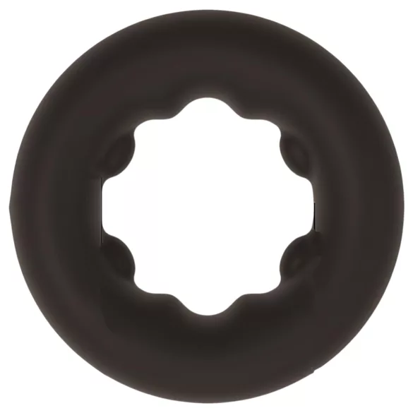 Pulselock Cocktura - gepunkteter Silikon-Penisring (schwarz) - 27 mm