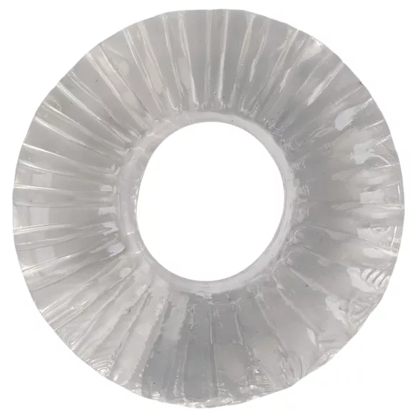 Pulselock Cocktura - gerippter Penisring aus TPE (transparent) - 19 mm