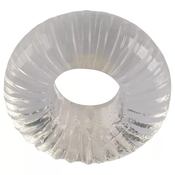 Pulselock Cocktura - gerippter Penisring aus TPE (transparent) - 19 mm