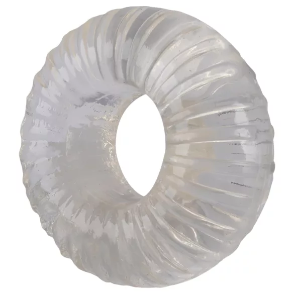 Pulselock Cocktura - gerippter Penisring aus TPE (transparent) - 19 mm