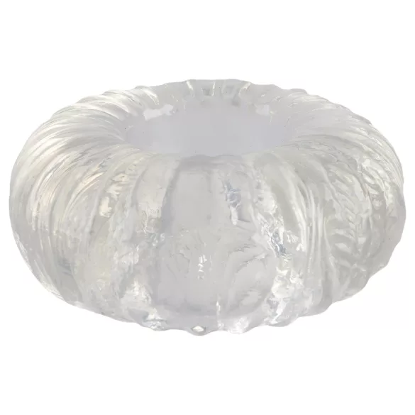 Pulselock Cocktura - gerippter Penisring aus TPE (transparent) - 19 mm