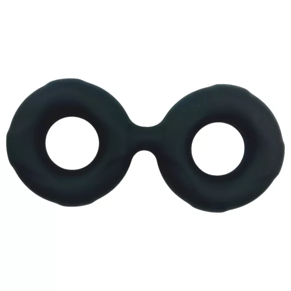 Pulselock Taur - doppelte Penis- und Hodenschlaufe (schwarz) - 25 mm