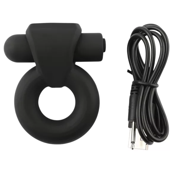 Pulselock Vantr - wiederaufladbarer vibrierender Penis- und Hodering (schwarz) - 25 mm