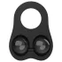 Pulselock Taur - Silikon-Penis- und Hodenring mit Glaskugeln (schwarz)