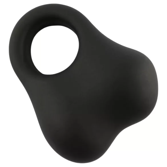 Pulselock Taur - Silikon-Penis- und Hodenring mit Glaskugeln (schwarz)
