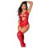 Mapalé - Spitzen-Body mit Strumpfhalter (Rot) - L/XL