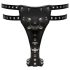 ZADO - Lederstraps mit 2 Dildos (schwarz) - L/XL