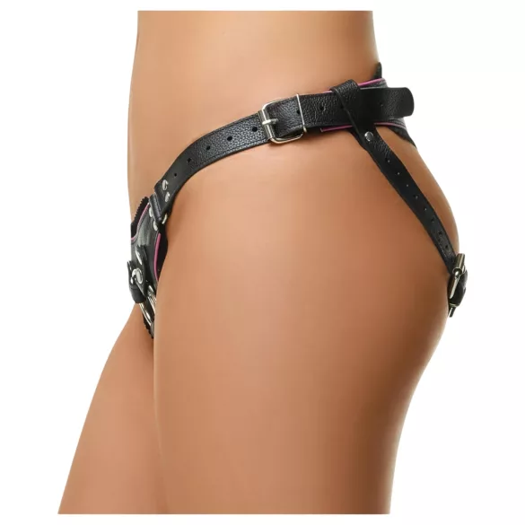 ZADO - Lederunterteil für anstoßbaren Dildo, BDSM (schwarz, S-L)