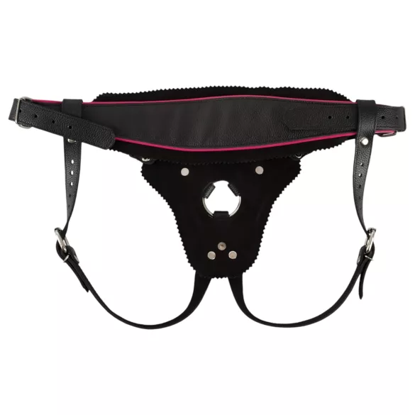 ZADO - Lederunterteil für anstoßbaren Dildo, BDSM (schwarz, S-L)