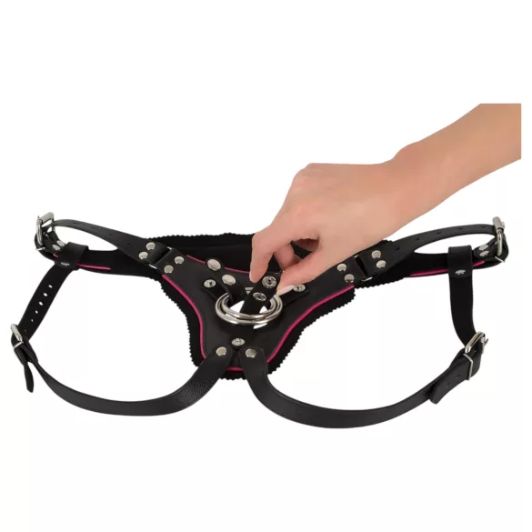 ZADO - Lederunterteil für anstoßbaren Dildo, BDSM (schwarz, S-L)