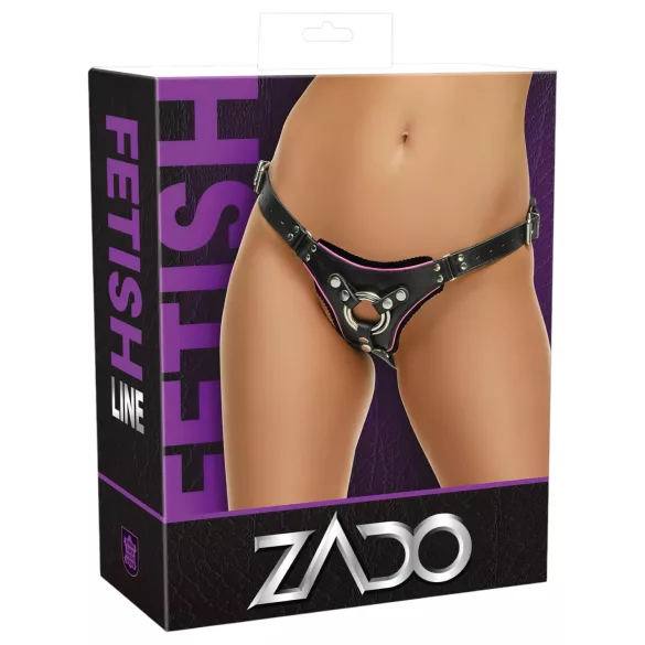 ZADO - Lederunterteil für anstoßbaren Dildo, BDSM (schwarz, S-L)