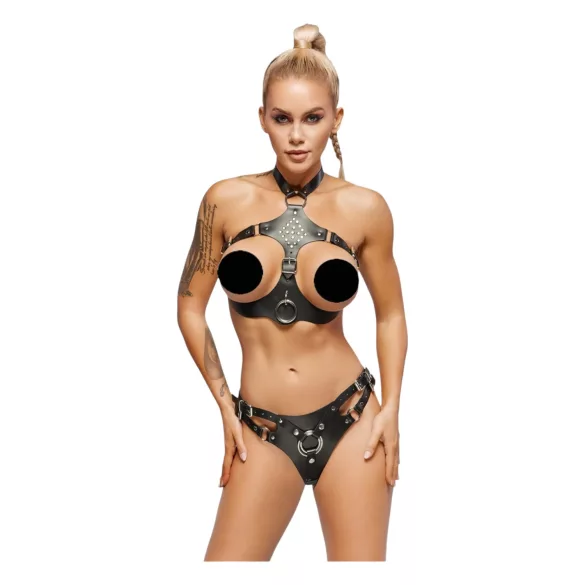 ZADO - Leder-Set mit Strap-On Unterwäsche (schwarz)