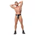 ZADO - Leder-Tanga-Keuschheitsgürtel mit 2 Schlössern - schwarz (S-2XL)