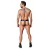 ZADO - Leder-Tanga-Keuschheitsgürtel mit 2 Schlössern - schwarz (S-2XL)