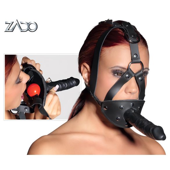 ZADO - Lederwerkzeug mit Dildo (schwarz)