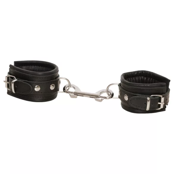 ZADO - Schwarze Lederhandfesseln mit Karabiner