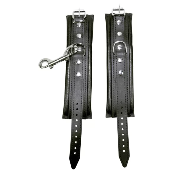 ZADO - Schwarze Lederhandfesseln mit Karabiner
