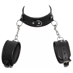 ZADO - Lederhalsband mit Fesseln (Schwarz)