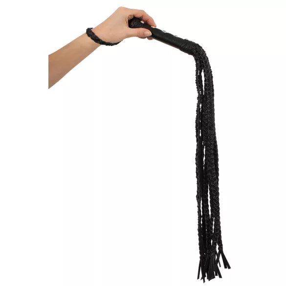 ZADO - 9-riemige geflochtene Lederpeitsche (schwarz)