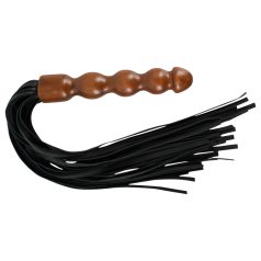 ZADO - Lederpeitsche mit Holzgriff (schwarz-braun)