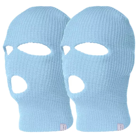 Balaclava - Strick-Saugmaske, 3 Öffnungen (blau)