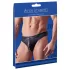 Svenjoyment - glänzender Herren-String mit Strass-Reißverschluss (schwarz)