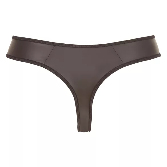 Svenjoyment - glänzender Herren-String mit Strass-Reißverschluss (schwarz) - M