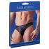 Svenjoyment - Glänzender Herren-Tanga mit Strass-Reißverschluss (Schwarz) - XL