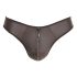 Svenjoyment - Glänzender Herren-Tanga mit Strass-Reißverschluss (Schwarz) - XL