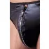 Svenjoyment - glänzender Herren-String mit Strass-Reißverschluss (schwarz) - XL