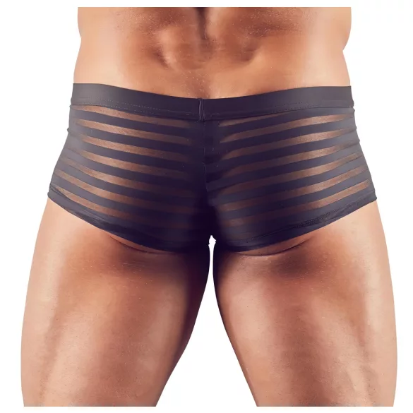 Transparente, gestreifte Boxershorts (schwarz)