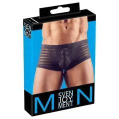 Transparente, gestreifte Boxershorts (schwarz) - M