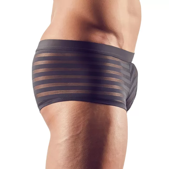 Transparente, gestreifte Boxershorts (schwarz) - XL