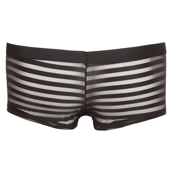 Transparente, gestreifte Boxershorts (schwarz) - XXL