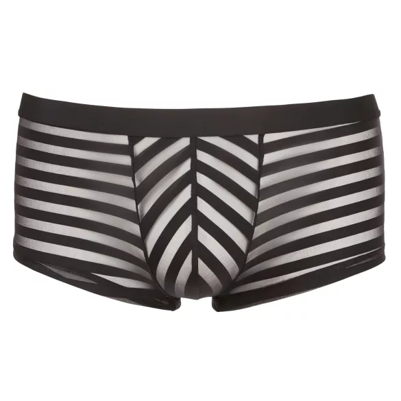 Transparente, gestreifte Boxershorts (schwarz) - XXL