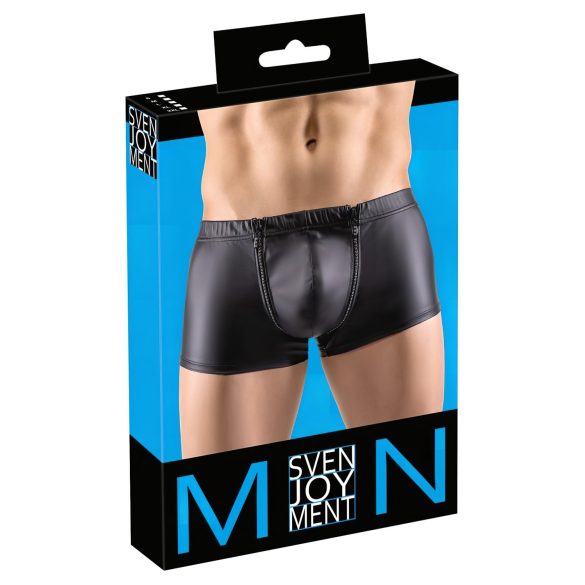 Svenjoyment - Matt-Boxershorts mit Strass und Reißverschluss (schwarz) - M