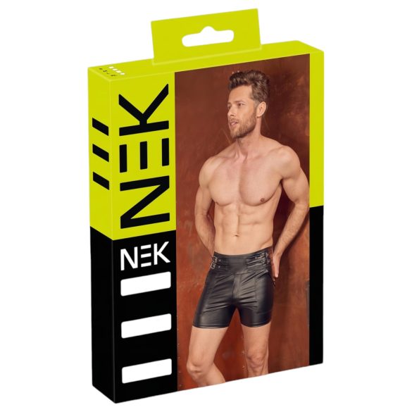 NEK - Längere Herren-Shorts mit Metallschnalle (Schwarz) - M