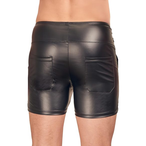 NEK - Langer Männer-Shorts mit Metallschnalle (Schwarz) - M