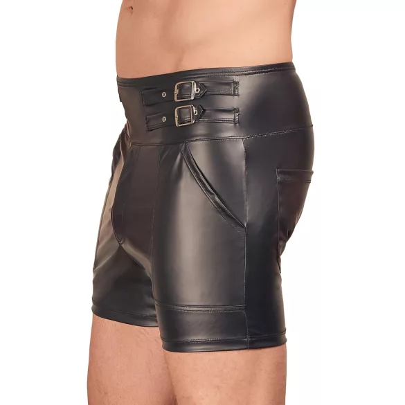 NEK - Langer Männer-Shorts mit Metallschnalle (Schwarz) - L