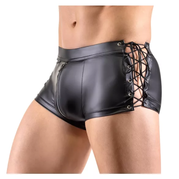 Svenjoyment - Matt-Boxershorts mit seitlicher Schnürung (Schwarz) - XL