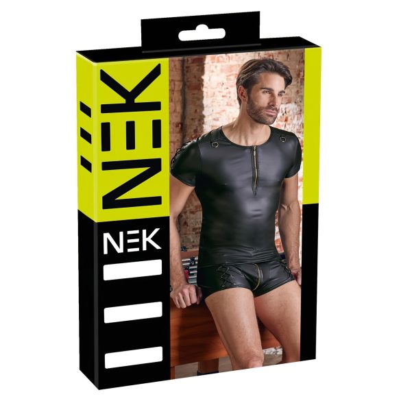 NEK - Mattes Herren-Shirt mit kurzen Ärmeln (schwarz) - 2XL