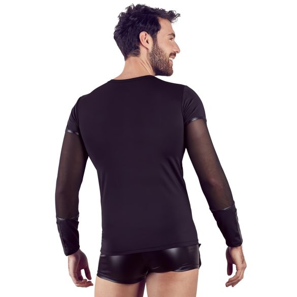 NEK - Langarmshirt mit Kreuzträger für Herren (schwarz) - XL