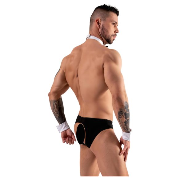 Svenjoyment - Herren Kellner-Tanga-Set (schwarz-weiß)