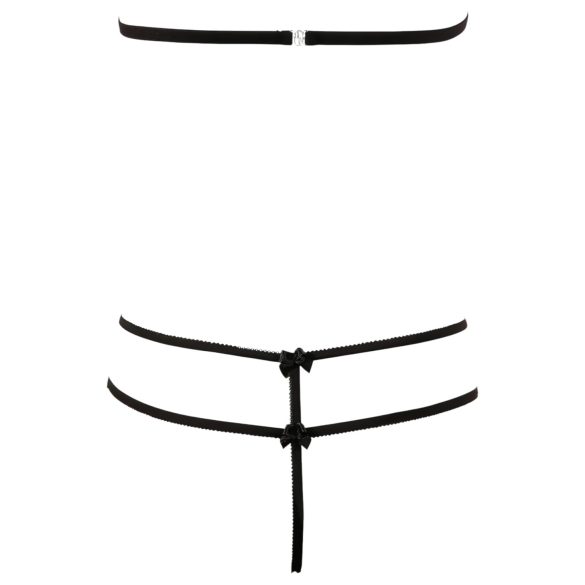 Cottelli - Offenes Spitzen-Set (schwarz) - M