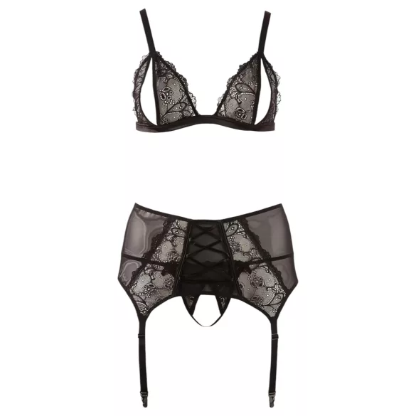 Cottelli Plus Size - Verführerisches Dessous-Set (schwarz)