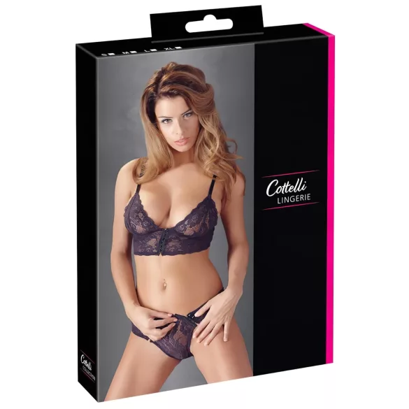 Cottelli - Blumiges Spitzen-BH-Set (lila) - M