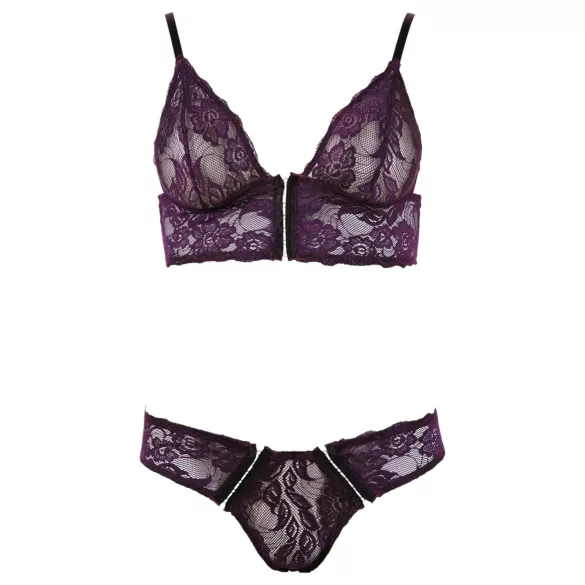 Cottelli - Blumiges Spitzen-BH-Set (lila) - M