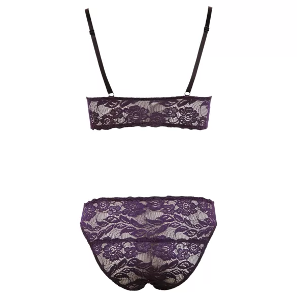 Cottelli - Blumiges Spitzen-BH-Set (lila) - M